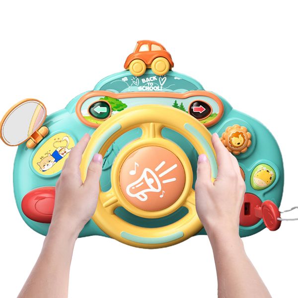 Strumenti Laboratorio Volante giocattolo per bambini piccoli con luci Musica interattiva e apprendimento Seggiolino auto per neonati 230307