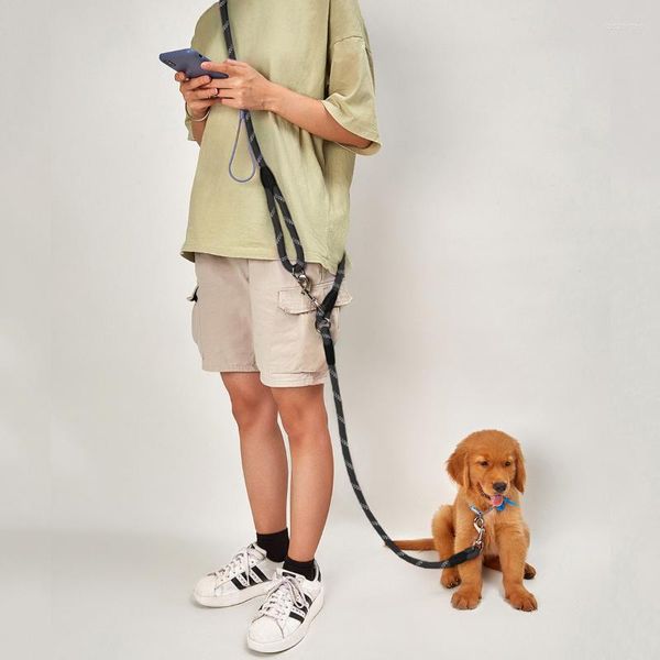 Hundehalsbänder Nylon Off-Hand Reflektierende Leine zum Freilaufen Armband Kette Haustier Geeignet für kleine und große Hunde