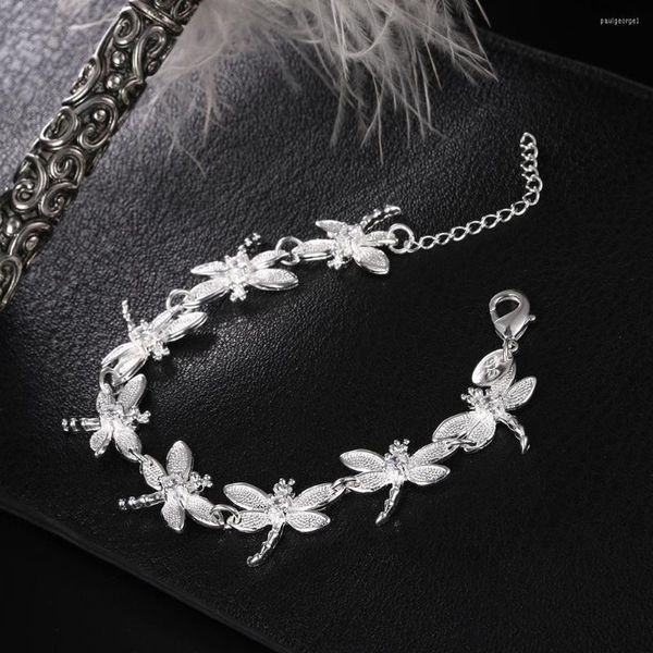 Charm Armbänder Acht Libelle Damen Hand Mode Silber Farbe Mädchen Glück Feiner Schmuck Großhandel Trendy Frau 2023 Geschenke