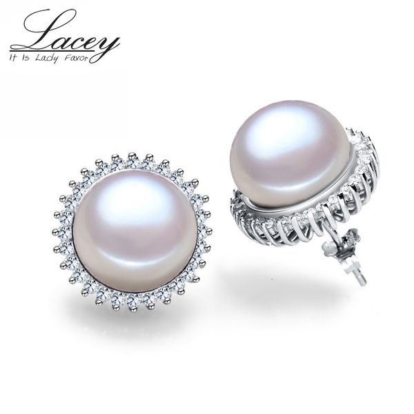 Presente de pérolas de água doce clássica do Stud Classic Silver 925 Sterling Stud Jewelry for Women Bridal Wedding Birthday Gift 230307