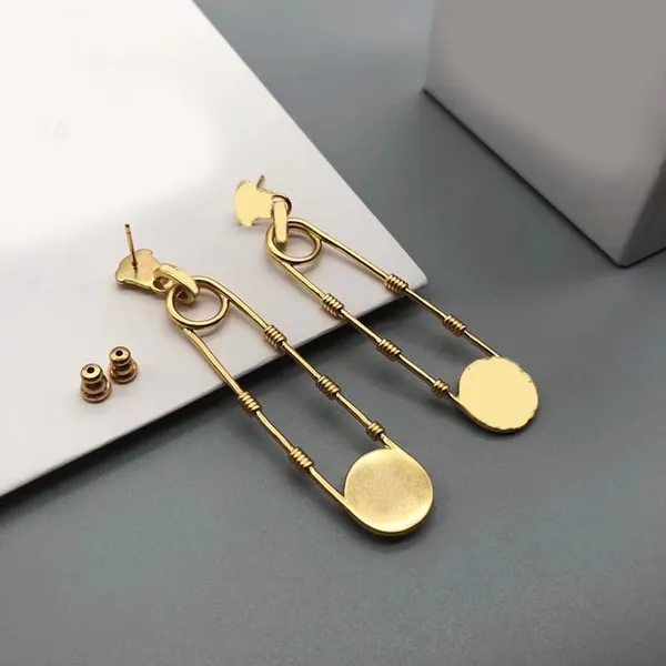 Designer Ohrringe für Frauen Gold Büroklammer Anhänger Ohrringe Mode Männer baumeln Ohrring Luxurys Creolen Schmuck V Ohrstecker 925 Silber