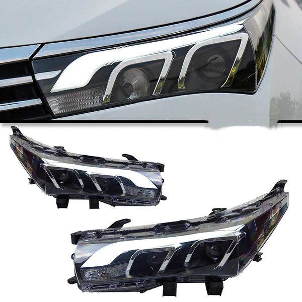 Faróis de carro lâmpada led para toyota corolla 2014-20 16 farol led luzes running bi-xenon feixe luzes de nevoeiro