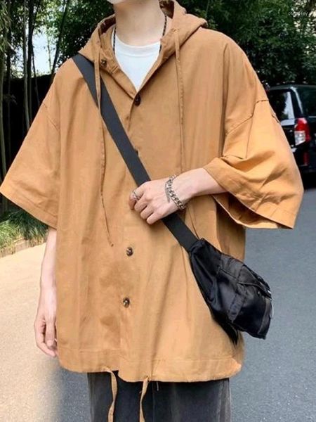 Мужские куртки Syuhgfa негабаритный с коротким рукавом мода с твердым цветом японский стиль 2023 года.