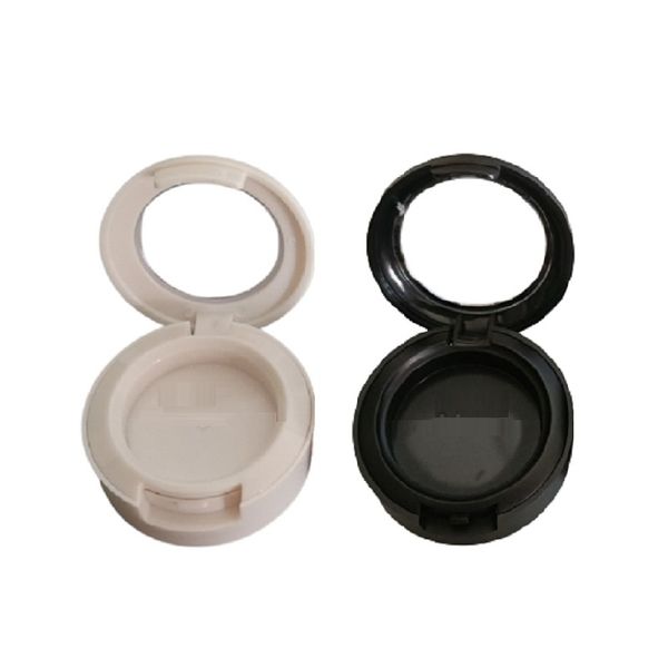 26 mm Lidschatten-Box, Kunststoff-Lippenstift-Etui, transparenter Oberlichtdeckel, leer, weiß, rund, Make-up-Rouge-Puder-Palette, mattschwarz, Kosmetik-Verpackungsbehälter