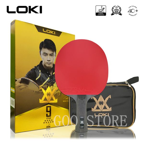 Настольный теннис Raquets Loki 9 -звездочный высокий липкий ракетка из углеродного лезвия Pingpong соревнование Ping Pong Pong для быстрой атаки и дуги 230307