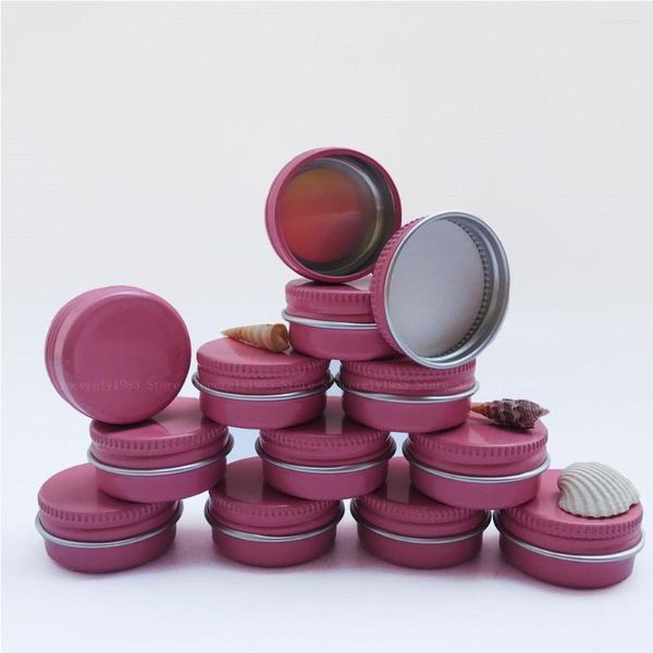 Vorratsflaschen 5 Stück 10g rosa Aluminium runde Lippendose Glasbehälter mit Schraubverschluss für Salben Kosmetikkerzen