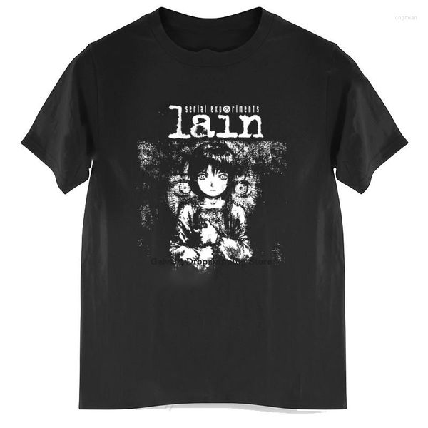 Herren T-Shirts Herren T-Shirt Serial Experiments Lain Shirt Männer Frauen Mode Baumwolle Kinder Hip Hop Tops T-Shirts Manga Vintage T-Shirt Junge