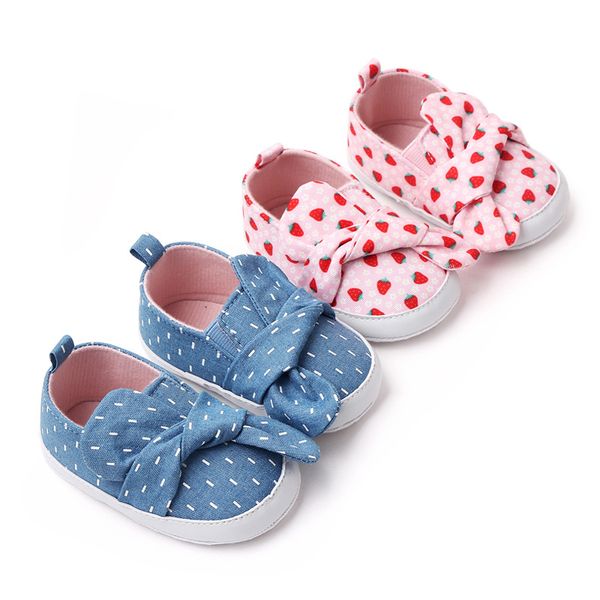 Baby Shoes Girl Star Sneaker Soft Anti-Slip Sole recém-nascido First Walkers Walkers Sapatos de berço de lona casual Casual