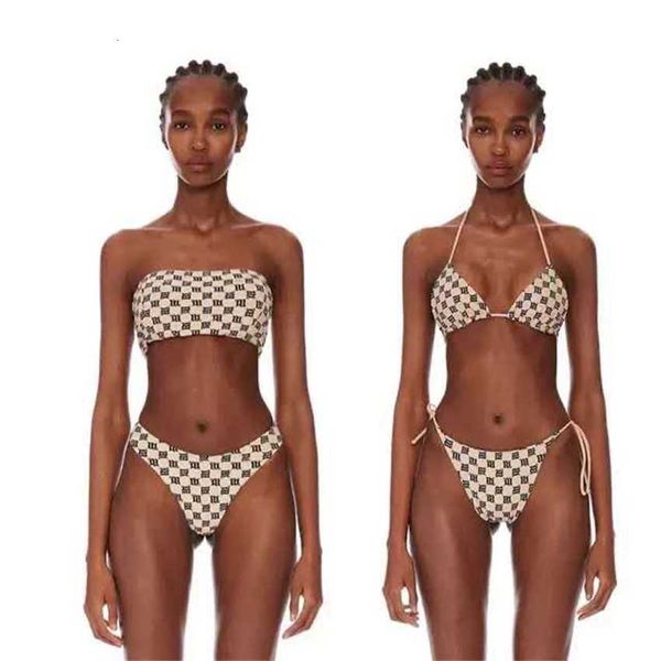 Новый Misbhv Printed Sexy Bra Bimini Bikini Swimsuit Женский стройный набор с двумя частями