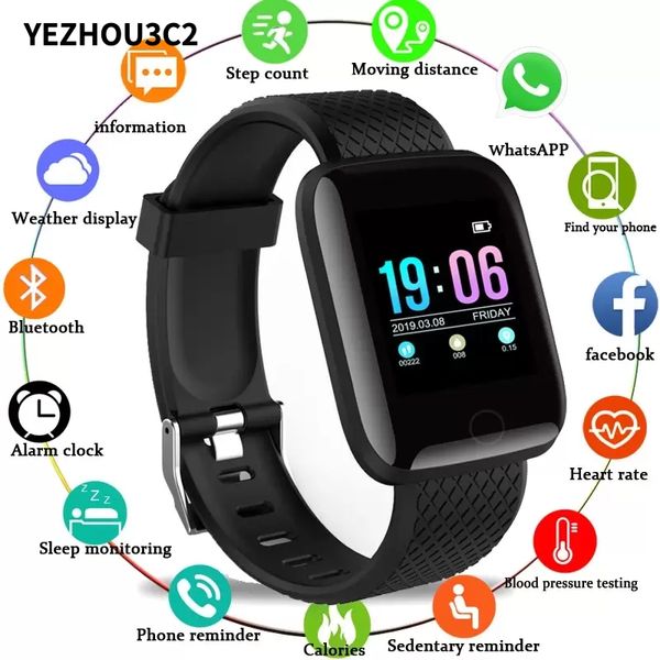 YEZHOU2 Telefon Großer Bildschirm Plus Smart Watch Männer Blutdruck Wasserdichte Smartwatch Frauen Herzfrequenzmesser Fitness Tracker Uhr Sport Für Android IOS