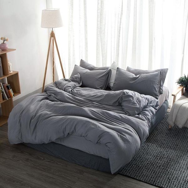Клетки для постельных принадлежностей хлопок мягкий набор зима простые покрытия кровати наволочки с расколами короля Ropa de Cama Home Textile DB60CD