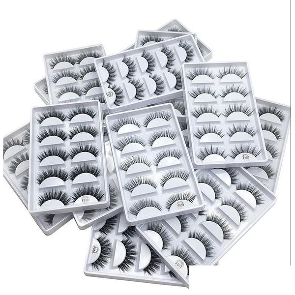 Falsos cílios 5Pairs/Set 3D Mink Lashes makeup