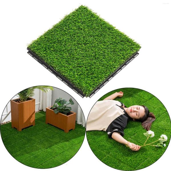 Декоративные цветы симуляция искусственная трава квадратная квадратная дренирование коврик коврик