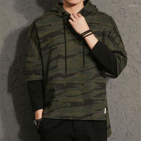 Herren Hoodies Camouflage Print Männer Armee Grün Hoodie Volle Hülse Hip-hop Pullover Kapuzen Sweatshirt Oberbekleidung