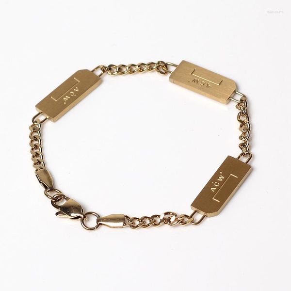 Braccialetti con ciondoli Lettere incise europee e americane Bracciale AC INS Tag Coppia Accessori di gioielli alla moda di moda semplice