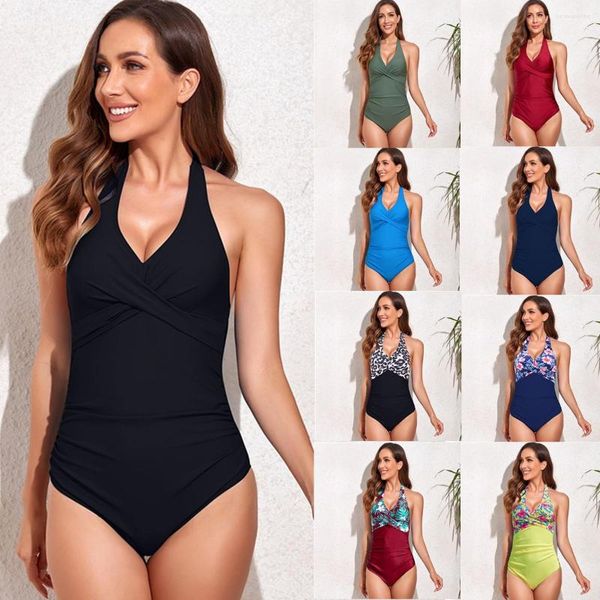 Damenbadebekleidung 2023 Sommer Bodysuit Einteiler Frauen Brasilianischer weiblicher Strand Badeanzug Badeanzug Beachwear Vintage Solid Black XXL