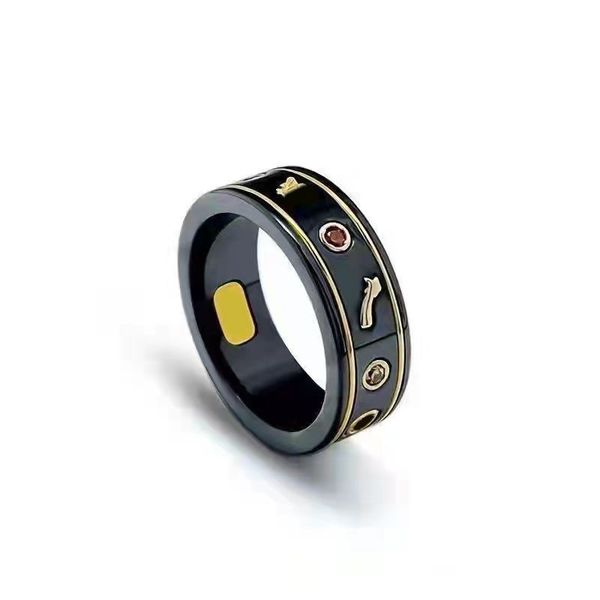 Liebe Doppel-G-Buchstabe Verlobungsring Muttertag mit eingraviertem Planetenbienen, speziell vergoldet, Bague-Designer-Luxusringe für Herren, Accessoires versprechen Chic ZB039 E23