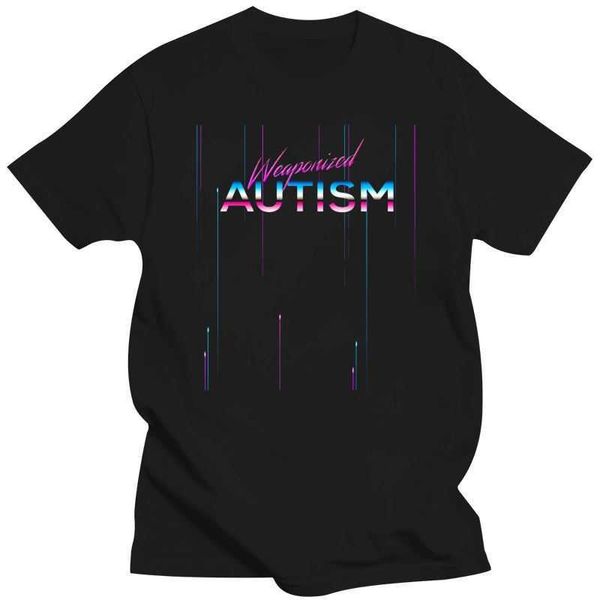 Camisetas masculinas 2022 Novo presente de camisa de autismo armas do estilo disco engraçado dos anos 80s G230309