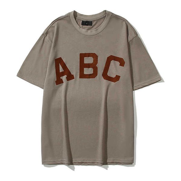 Herren T-Shirts Bieber Flocked Letter ABC Print Hip Hop T-Shirts Tops Tee Männer Unisex Staffel 7 O-Ausschnitt Paar Casual Streetwear T-Shirts G230309