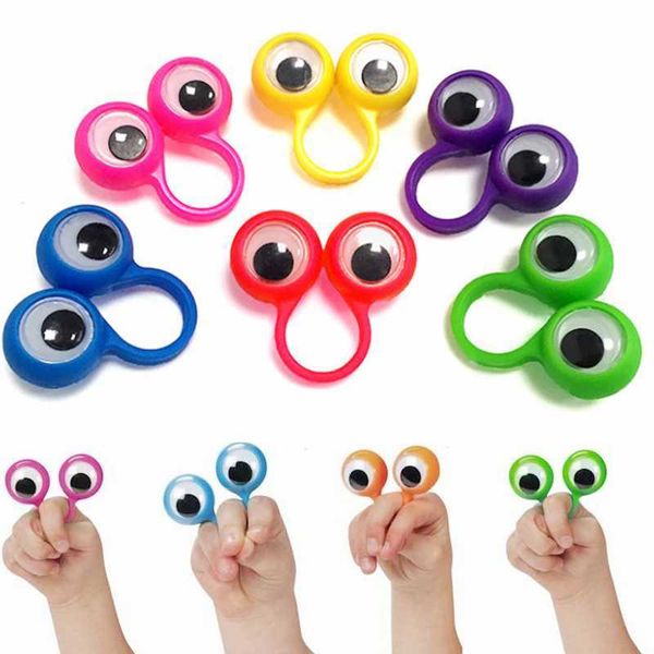 Science Discovery 5pcs atraente interativo wiggle olho dedo fantoches rings de plástico divertido brinquedos interessantes para crianças presentes de aniversário y2303