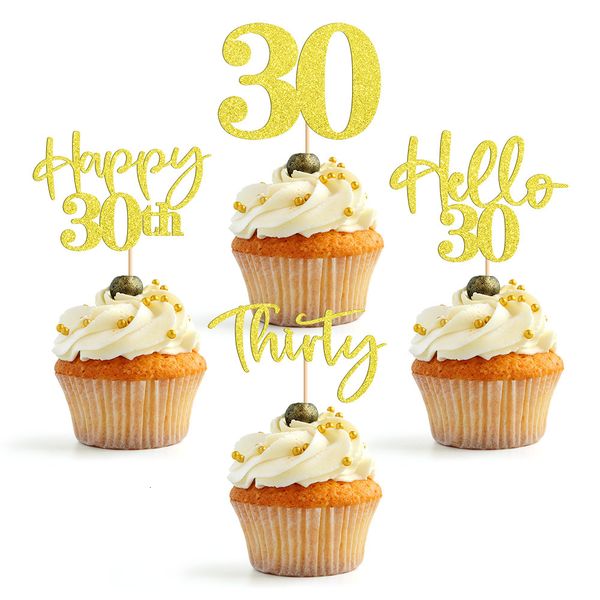 Andere Event Party liefert Party mit 24 PCs 30. Geburtstag Cupcake Decoration 30 und fabelhafter Cup Cake Topper 230309