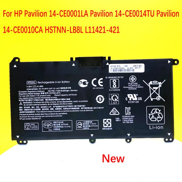 Tablet PC Batterien 11,55 V 41,9 WH Neue HT03XL Laptop Batterie Für HP Pavilion 14-CE0025TU 14-CE0034TX 15-CS0037T 250 255 G7 HSTNN-