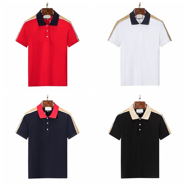 Herren-Polohemden, Designer-T-Shirt, High Street, einfarbige Revers-Polos, Druck hochwertiger Baumwolle, Kleidung, T-Shirts, Polos, Plus-Size-Abzeichen-Dekoration #CH6