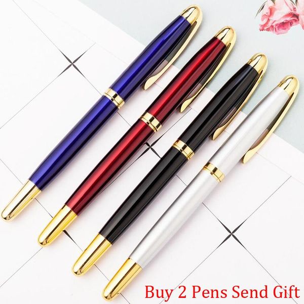 Design clássico Full Metal Metal Roller Ballpond Pen Office Business Men da assinatura Escrita Compre 2 Enviar presente