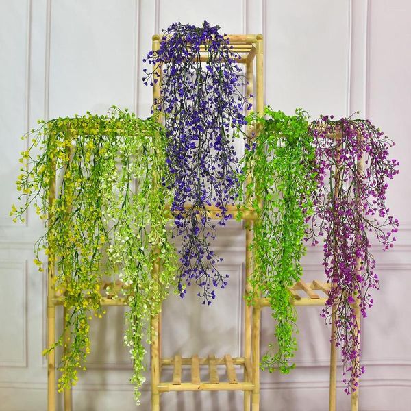 Dekoratif çiçekler 80cm uzunluğunda yapay amirallik söğüt vine ev bahçe düğün duvarı asılı çelenk dekorasyon yeşil sahte bitkiler