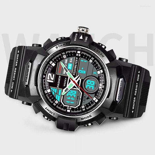 Relógios de punho PAS Professional Sports Watch Led LED Digital Analog Quartz Men