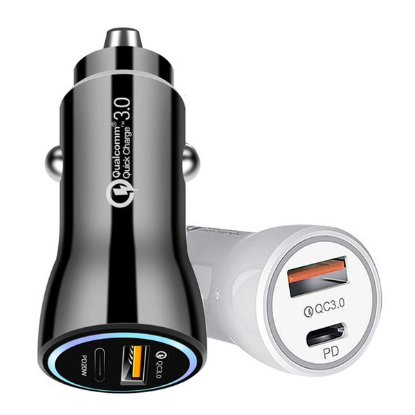 PD 38 W Mini-Auto-USB-Ladegerät 3,1 A Schnellladung QC 3.0 Schnellladegerät Handy-Ladegeräte