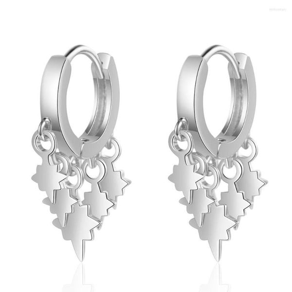 Orecchini a cerchio in argento sterling 925 stelle design gioielli creativi per le donne bel regalo