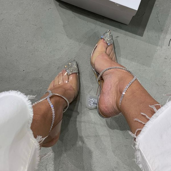 Sandalen Luxus Designer Closed Toe Silber High Heels Pumps für Frauen Klare Slingback Hochzeit Brautschuhe 230308