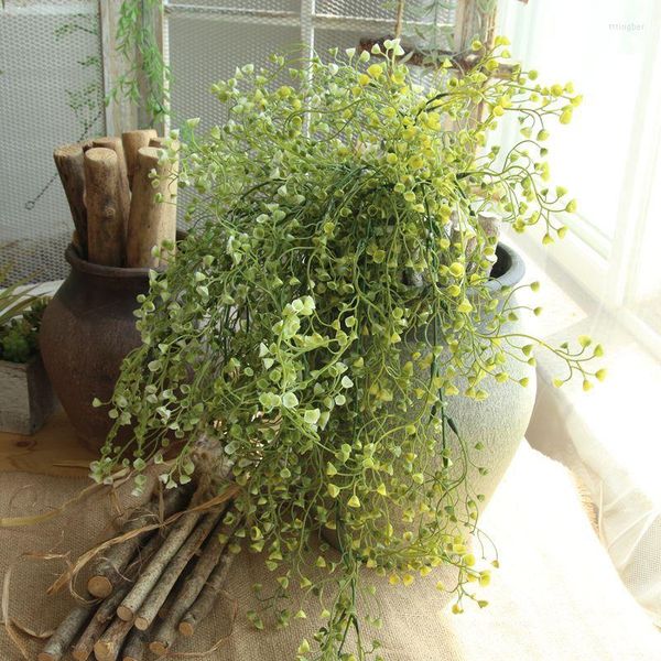 Dekorative Blumen, 81 cm, künstliche Hufeisenrebe, Graszweig, gefälschte Wandbehang, grüne Pflanze, Hochzeit, Party, Hintergrund, Wohnzimmer, Zuhause