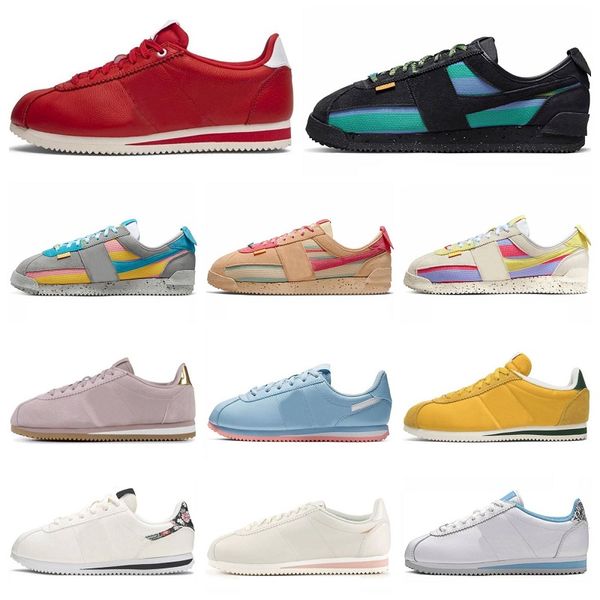 Klassische Mode Laufschuhe Männer Frauen Designer Schuhe Cortezs Lemon Frost Light Smoke Grey Offs Noir Sesame Big Royal Rot Schwarz Weiß Nude Gelb Multi Blue Sneakers