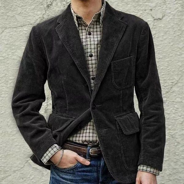 Jackets masculinos Botões Men Botões Fechamento 3D Cortar roupas de trabalho masculino de lapéu de lapela de lapela de lapela