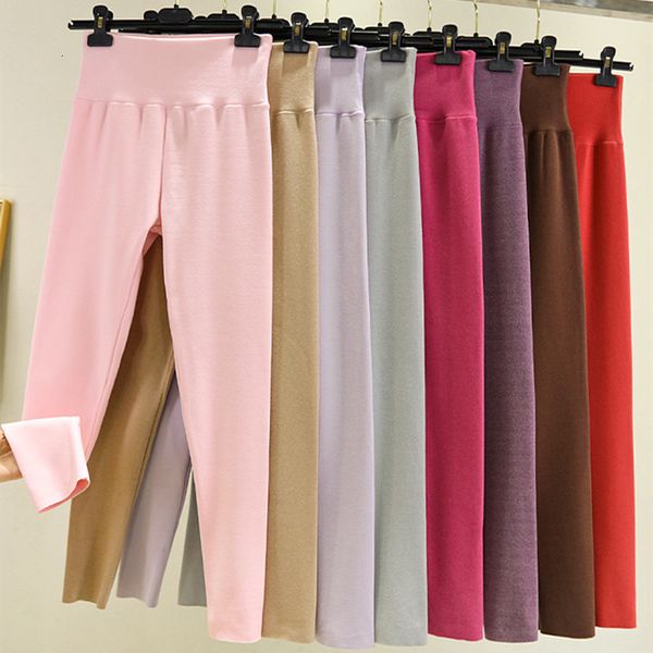 Leggings femininas Hight Wight Calças quentes Leggings de inverno Mulheres mais veludo Slim Casual Outono Inverno sem traço Algodão Leggings de alta elasticidade 230309