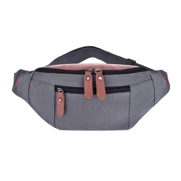 Taille Taschen Doppelter Reißverschluss Tasche Unisex Mode Leder Schulter Umhängetasche Brust Solide Diagonale Tasche Est Maricone