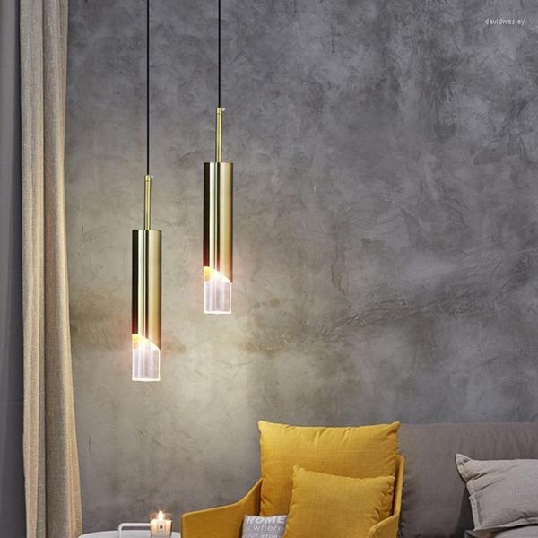 Lâmpadas pendentes JMZM Mini Chandelier de cristal moderno LED Minimalist Copper Lamp Luxury Indoor Decor for Dining Table Bedroom