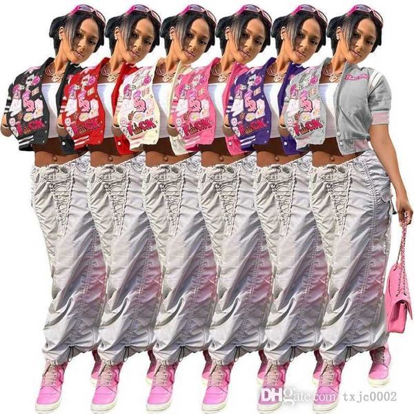 Sommer Frauen Baseball Jacken Designer 2023 Neue Mode Buchstaben Muster Gedruckt Kurzarm Jacke Tops Damen Mäntel
