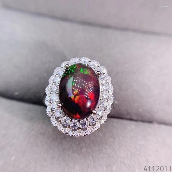 Anelli a grappolo KJJEAXCMY Fine Jewelry 925 Sterling Silver Intarsiato Natural Black Opal Anello femminile Fashion Support Detection