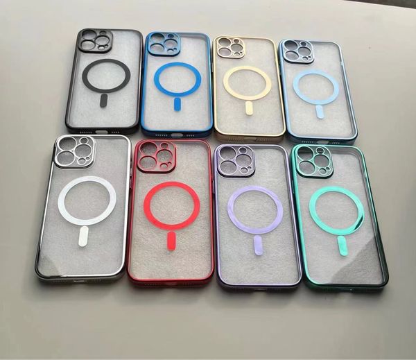 Capa de telefone fosco de silicone de luxo para iPhone 14 7 8 Plus 13 12 Pro 11 mini xr xs max magsafe charget wireless celular capa Fundas Coque