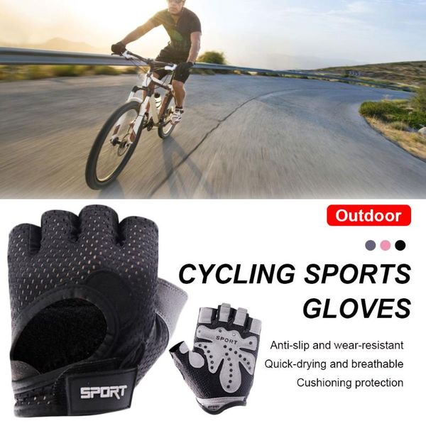 Guanti sportivi 1 paio di guanti da ciclismo mezze dita con cuscinetto in gel antiscivolo da ciclismo per uomo donna esercizio di palestra fitness