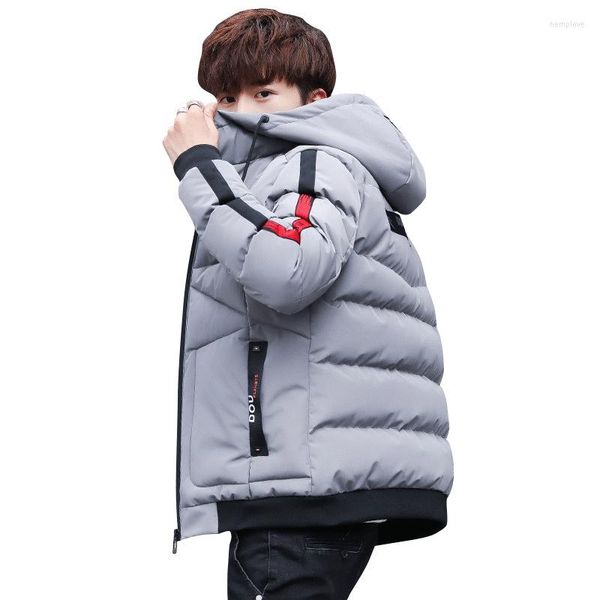 Piumino invernale da uomo Abbigliamento imbottito in cotone Parka da ragazzo spesso stile coreano slim fit elegante bello da indossare