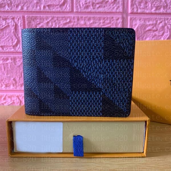 Tasarımcı Cüzdan Çoklu Cüzdan Damiergraphite Tuval Üst düzey kısa erkekler günlük cüzdan çantası nakit sahipleri 60433