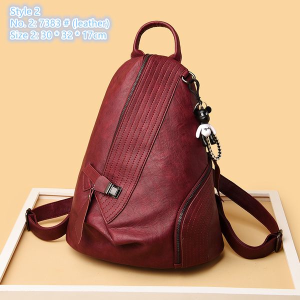 Borsa a tracolla da donna di fabbrica 3 stili strada borsa in pelle personalizzata borsa stile college tinta unita moda zaino semplice Joker zaini retrò pieghettati 2892 #