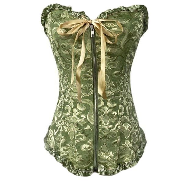 Cinture Bustier con lacci Corpetto vintage Corsetto Top Mini abito aderente senza schienale Allenatore in vita disossato Chiusura con cerniera frontale