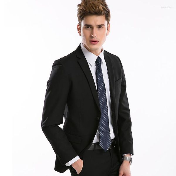 Ternos masculinos Men Black Men Pants Prom Wedding Business Terno de Lappel Made Made Tuxedos Tuxedos mais recentes Designs Terno Masculino 2 peça