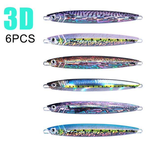 Esche esche 6pcs Cucchiaio di metallo Jigs Richiamo di pesca alla carpa 40g 60g 80g 100g 120g 150g 200g Crankbait Jig Cucchiai Wobbler Bait Esche da pesca in mare 230309