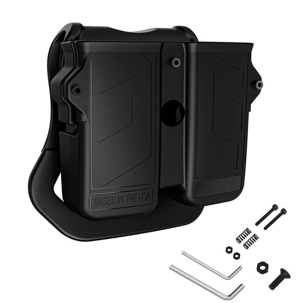 Tactical 9mm Double Magazine Pouches per Glock 17 Beretta M9 M92 Colt 1911 Hunting Universal 9mm 40 45Mag Holster Mag Holster